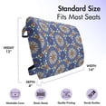 thumbnail image 5 of Geometric Lumbar Pillow, Flower Portuguese Azulejo Pattern Oriental Influences, Soft Back Cushion for Office Chairs with Adjustable Straps, 14" x 13", Violet Blue Orange Green, by Ambesonne, 5 of 7