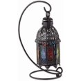 thumbnail image 1 of Gifts & Decor Rainbow Moroccan Ornate Candle Holder Lantern Stand, 1 of 8