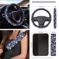 thumbnail image 3 of HUIACONG 12 Pcs Crushed Flower Interior Covers for Cars Front Car Seat Protector Steering Wheel Cover Car Seat Belt Pad Rearview Mirror Cover Cup Coasters All Season, 3 of 6