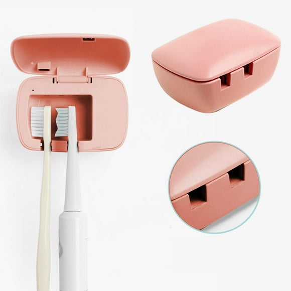 Bathroom Organizers and Storage, Uvc Toothbrush Storage Rack Box Cleaning Deodorizing Portable Home Use, Pink