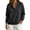 Black, variant on Oversized Sweaters for Women Trendy Button down Sweatshirts Casual Snap V-Neck Long Sleeve Pullover Fall Travel Tops Grey S