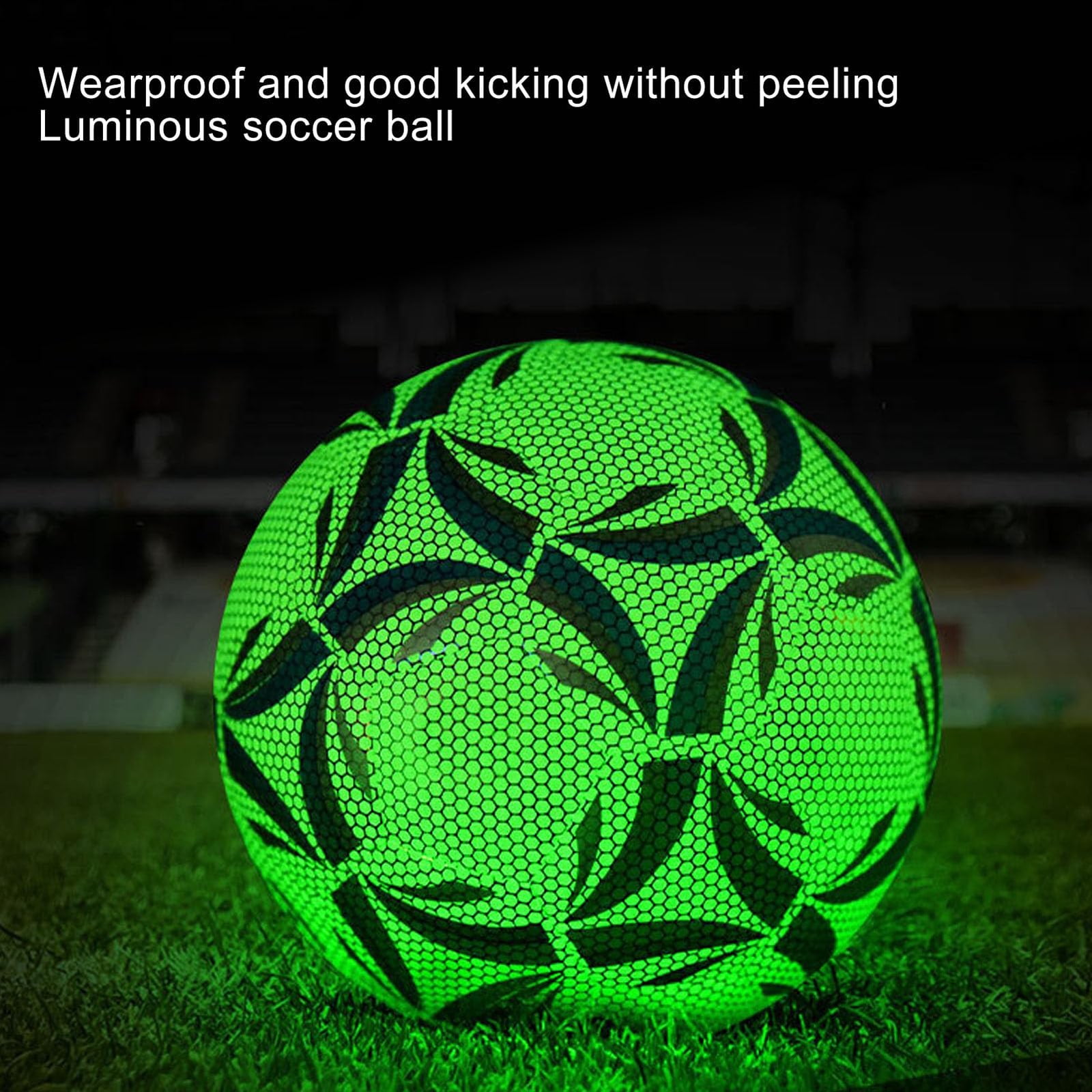 Glow in the Dark Soccer Ball Size 5, Fluorescent Night Training Football with High Visibility, Durable Sports Equipment for Night Games and Outdoor Play