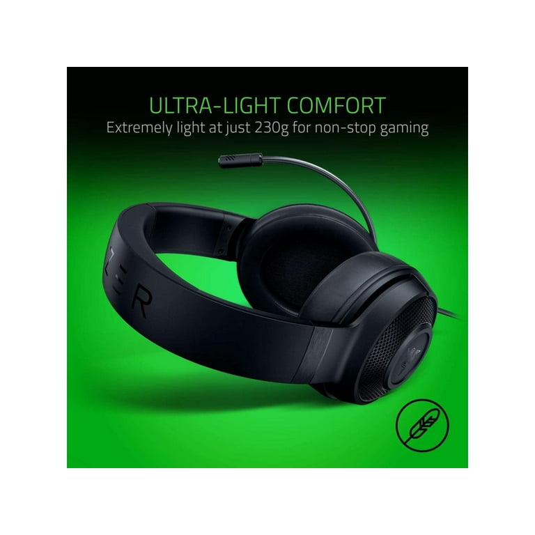Razer Kraken X Lite Ultralight Gaming Headset: 7.1 Surround Sound Capable  Lightweight Frame Bendable Cardioid Microphone for PC, Xbox, PS4, Nintendo