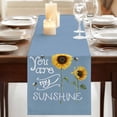 thumbnail image 3 of Table Runners 72 Inches Long Dress Scarves, Sunflowers Farmhouse Kitchen Table Runner, Coffee Tablerunners, Modern Bee You Are My Sunshine Blue 14x72 Inch, 3 of 9
