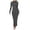 Dark Gray, variant on Women’S Chic High Neck Long Sleeve Bodycon Maxi Dress, Side Ruched Detail Form Fitting Ankle Length Evening Party Dress, Smooth Stretch Polyester Fabric, 1pc, Sizes S To L