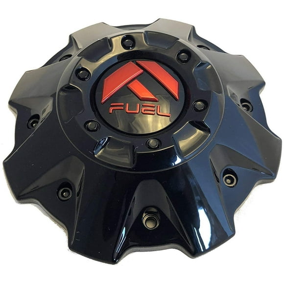 Roues de Carburant Emblème Noir Brillant Rouge Ensemble de Capuchon Central (1) 1001-63GBQ 1001-63B 5-6 Cranté