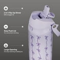 thumbnail image 4 of TAL 24oz Stainless Steel 2-in-1 Straw and Chug Water Bottle with Push Lid, Purple Bows, 4 of 13