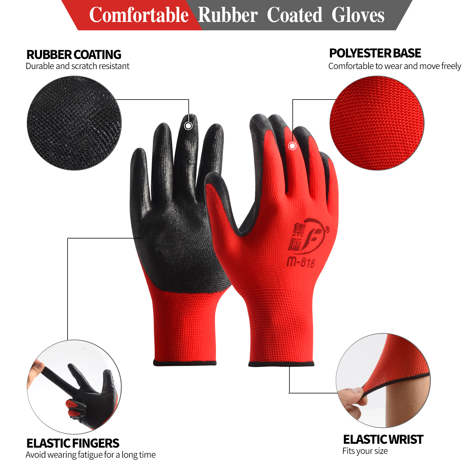 Youke Ola 24-Pair Work Gloves with Nitrile Coating photo 4