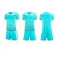 thumbnail image 2 of Zpanxa Kids Soccer Jersey 2 Piece Outfit Set Short Sleeve V-Neck Sport Shirt and Shorts Team Uniform Activewear Summer, 2 of 5