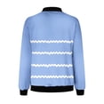 thumbnail image 4 of QATAINLAV Womens Fall Coats Fashion Striped Cardigan Tops Casual Full Zip Long Sleeve Bomber Jackets Outerwear with Pockets, Sky Blue, XXL, 4 of 6