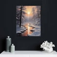 thumbnail image 4 of Nawypu  Christmas Canvas Wall Art,Snow Forest Sunrise On A River Picture Prints Artwork, Home Decor for Gift 16x20 inch, 4 of 4
