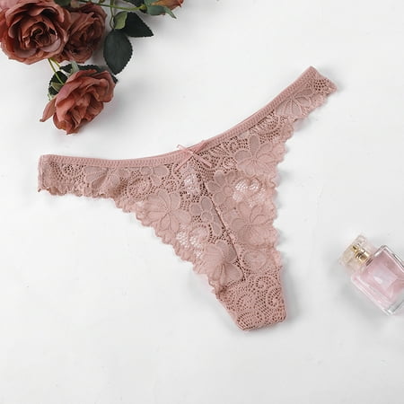 

Women s Low Waisted Thong with Cute Bow Lace Panties 6-Pack Pack Low Waist Lace Panties for Women