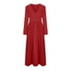 thumbnail image 4 of Vestido de fiesta con abertura en el dobladillo trasero de manga larga para adelgazar sólido con cuello en V sexy para mujer Fridja NMB4947, 4 of 8
