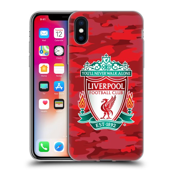 Head Case Designs Officially Licensed Liverpool Football Club Camou Home Colourways Crest Soft Gel Case Compatible with Apple iPhone X / iPhone XS