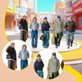 thumbnail image 1 of 5 figuras a escala 1/64 de personas de moda, figuras de colección masculinas y femeninas pintadas para maquetas de trenes, dioramas y decoración., 1 of 10