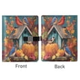 thumbnail image 2 of Leather Notebook with Pen Holder Writing Notepad Includes 100 Pages Lined Journal Birdhouse and Colorful Birds, 2 of 6