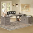 thumbnail image 7 of 70.9" Farmhouse L Shaped Computer Desk with 3 Drawers and Storage Cabinet for Home Office, Study Writing Table with Storage Shelves, 7 of 7