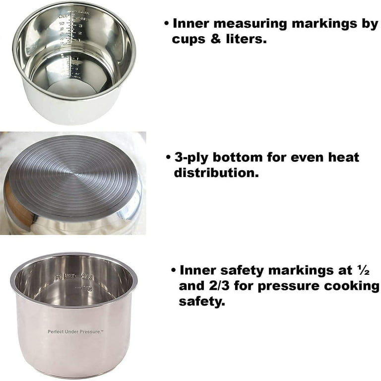 Inner Cooking Pot for Instant Pot, Stainless Steel by Yedi Houseware - 6  Quart 