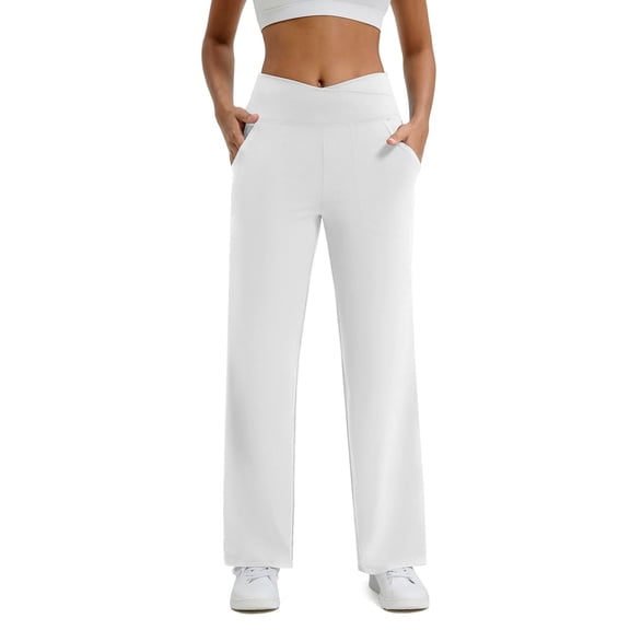 Kelon Yoga Pants, Wide Leg Pants for Women 2026 Spring Summer Casual Loose Yoga Pants with Pockets Petite/Regular/Tall Stretch Casual Lounge Pants, L