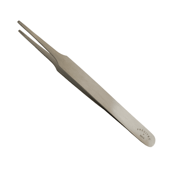 Horotec MSA 12.901-F Inox Precitec tweezer with flat tips for straightening hands steel 115 mm