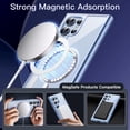 thumbnail image 3 of JETech Magnetic Case for Samsung Galaxy S24 Ultra 5G, Compatible with MagSafe, Shockproof Protective Phone Cover, Non-Yellowing Hard Clear PC Back (Titanium Blue), 3 of 7