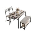 thumbnail image 1 of Eastvita Dining Table Set for 4 with Wine Rack/Storage Benches - Rectangular Kitchen Table Set for Small Spaces/Apartments, 1 of 4