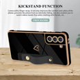 thumbnail image 5 of Designed for Samsung Galaxy S21 FE 6.4" Luxury Case for Women Girls,Soft Silicone Plating Bumper Wristband Holder Case Slim Anti-Scratch Shockproof Love Heart Cute Case(Elegant Black), 5 of 14
