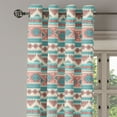 thumbnail image 2 of Ambesonne Tribal Grommet Curtain, Aztec Art Style, 50" x 72", Cream Aqua and Peach, 2 of 6