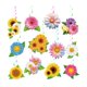 thumbnail image 3 of 24 piezas de flores colgantes en espiral para decoración de pared y techo, para fiestas infantiles, jardín, , niñas y niños., 3 of 8