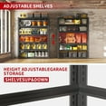 thumbnail image 3 of Garage Shelving, Garage Storage Shelves, 3500 LBS Heavy Duty Adjustable Metal Garage Shelves, Easy Assembly, Shelves for Garage Storage, Warehouse, Basement, Black, 3 of 6