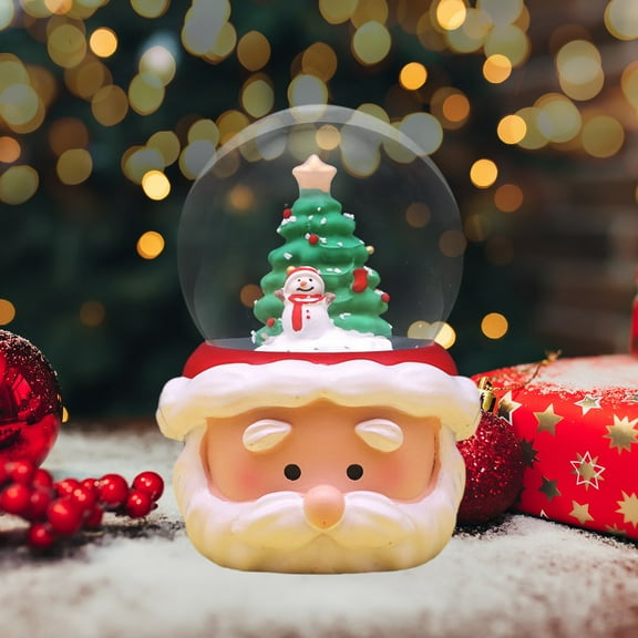 PONPRNGY Christmas Decor Snowman Snow Globes with LED Lighted Swirling Glitter Snowman Figurines Glass Ornament Tabletop Decorations Indoor