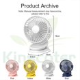 thumbnail image 5 of Mini ventilador USB Kinscoter, batería recargable, ventilador con temporizador, viento fuerte, 3 velocidades, escritorio, portátil, silencioso, para oficina, camping, al aire libre, blanco, 5 of 5
