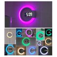 thumbnail image 7 of Alarm clock,Temperature Display Led Snooze Display Alarm Round 7 Mode Temperature Wall Clock Colors Adjustable Remote Round Wall Decoration Alarm Clock 12/24h Mode Adjustable Round Alarm, 7 of 7