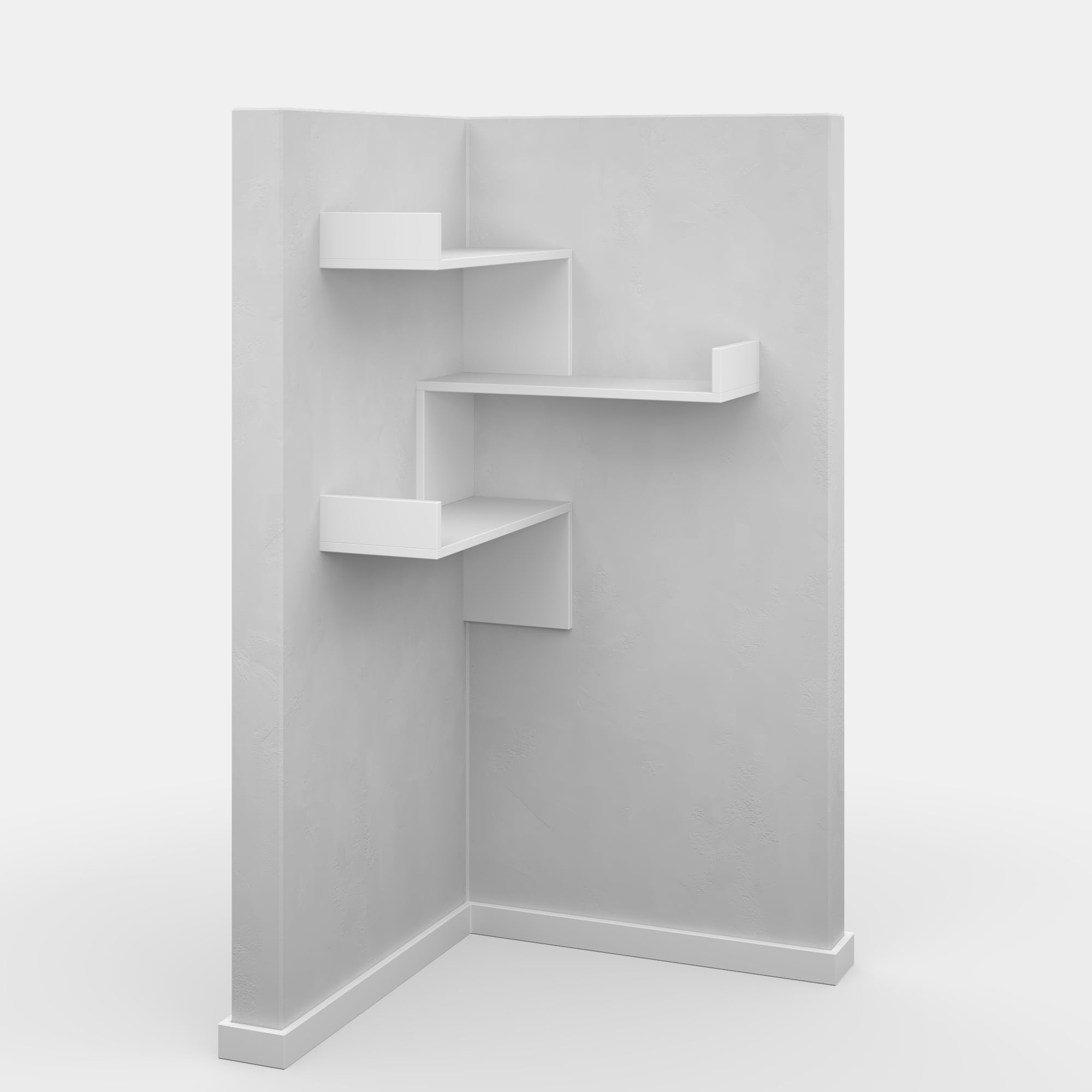 Ada Home Decor Furniture 24" 3 Tier White Walker Modern Wall Shelf