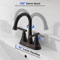 thumbnail image 3 of Bathroom Faucets Hurran, lavabo de bronce frotado con aceite de 4 pulgadas con 3 orificios, 3 of 7