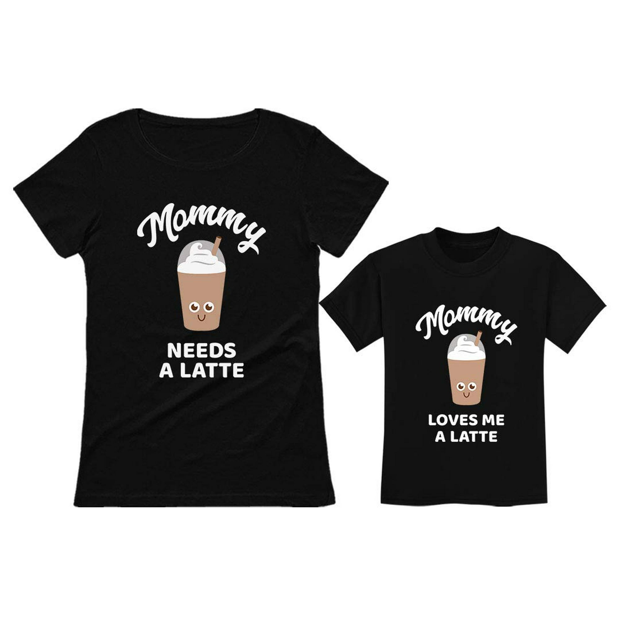 Mommy Needs a Coffee Matching Outfits for Mother Daughter Son Mom and Me Shirts Women's Black XX-Large / Toddler Black 5/6
