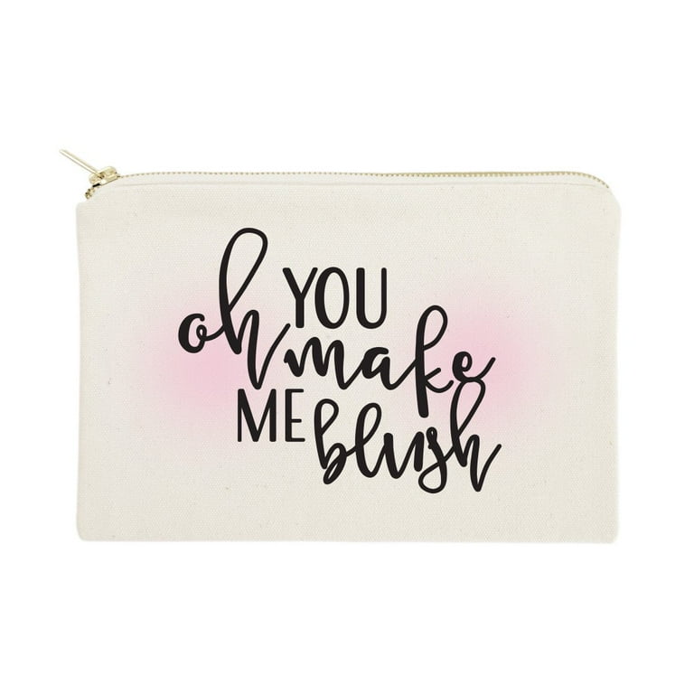 Oh You Make Me Blush Cotton Canvas Cosmetic Bag - Walmart.com