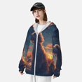 thumbnail image 3 of Daiia Starry Sky Cloud Puppy UPF 50+ Sun Protection Hoodie Jacket Lightweight Long Sleeve Sun Shirt for Women Men with Pocket Hiking Outdoor-Small, 3 of 7