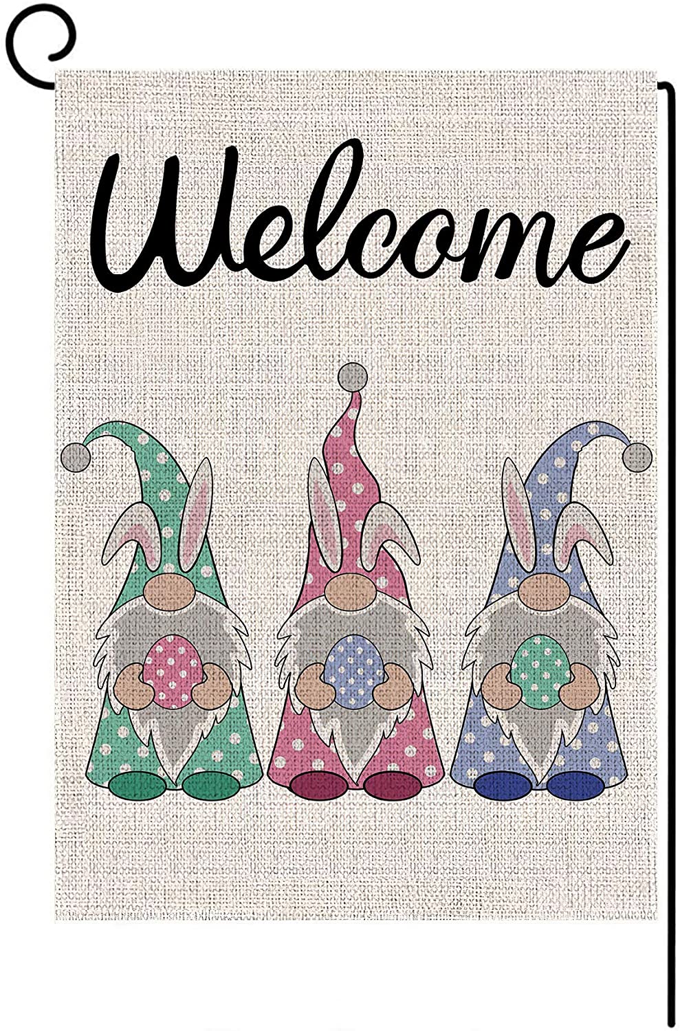 Garden Flag Vertical Double Sized Spring Easter Burlap Yard Decor 12.5x18Inch Garden Flag Vertical Double Sized Spring Easter Burlap Yard Decor 12.5x18Inch