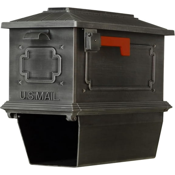 Special Lite Products Swedish Silver Kingston curbside mailbox with newspaper tube