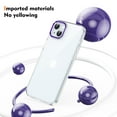 thumbnail image 3 of Ultra Slim Fit Phone Case for Apple iPhone 14, Crystal Clear Back Cover Anti-Scratch Shockproof Bumper Not-Yellowing Drop Protective Lightweight Case Cover for Women Men, Purple, 3 of 7