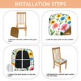 thumbnail image 4 of Floral Pattern Seat Covers for Dining Room Chairs Set Of 4,Stretch Printed Washable Chair Seat Cover with Elastic Ties and Button,Removable Waterproof Couch Cushion Covers, 4 of 6