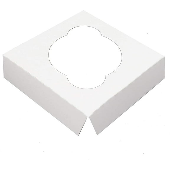 O'Creme Insert Only with White Top and Bottom for Holding 1 Cupcake in a 4 Inch x 4 Inch Cake Box - Pack of 100