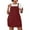 A-Red, variant on Plus Size Mini Dress for Women Casual Comfy Adjustable Straps Overall Dress Loose Fit Spring Summer Bib Rompers Jumpers Pink XXXXXL