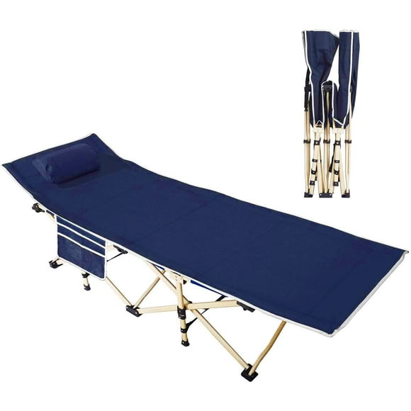 Livearty (TM) Folding Camping Cot, Large Pocket Portable Camp Bed Cots with Carry Bag, Max Load 450 LBS