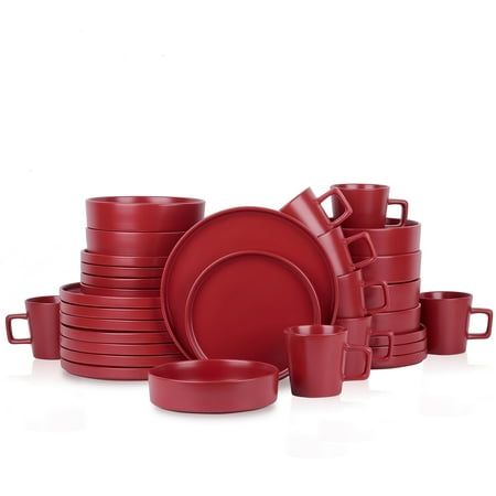

Stone Lain Cleo 32-Piece Dinnerware Set Stoneware Red