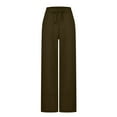 thumbnail image 6 of QUINDOS Women Pants Casual Wide Leg High Waisted Full Length Pants Drawstring Loose Trousers with Pockets, 6 of 7