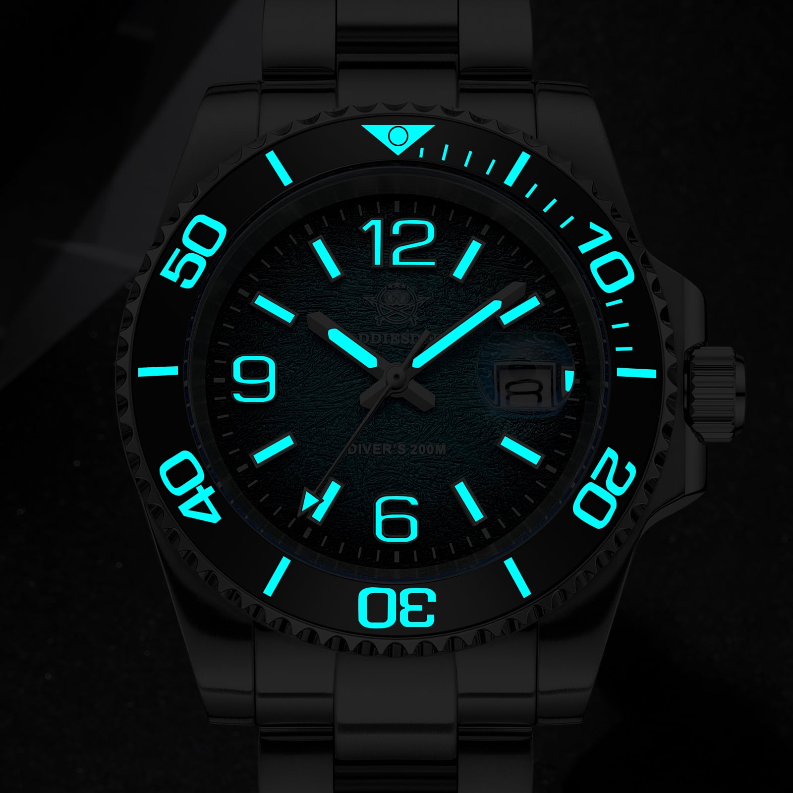 ADDIESDIVE Men's Military Dive Watch -Japanese Quartz, 200m Waterproof, Luxury Quartz Watch Luminous 316L Steel Unidirectional Bezel Analog Watches for Men