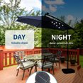 thumbnail image 2 of Ainfox 10ft Cantilever Patio Umbrella with Lights, Offset Market Umbrella with Sandbags Weighted Base and Cross Base, Navy Blue, 2 of 7
