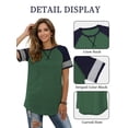 thumbnail image 3 of TEMOFON Women T Shirts Stripe Short Sleeve Comfy Tops for Women Loose Fit Summer Tshirts Chic Green Tee 2024, 3 of 8